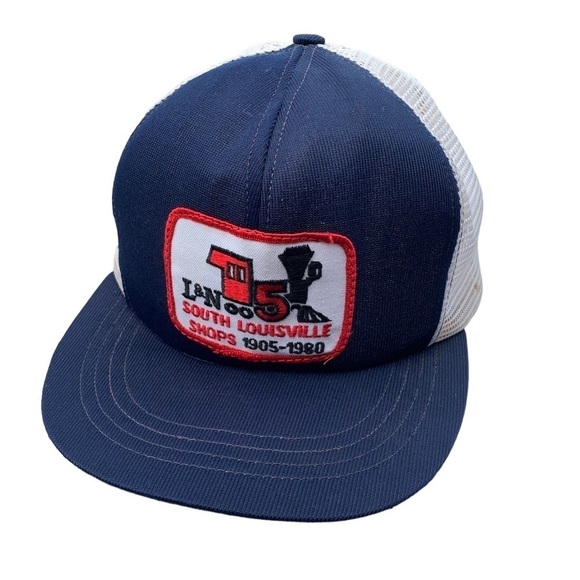 L&N Railroad South Louisville Shops Vintage Mesh Trucker Hat SnapBack 1980